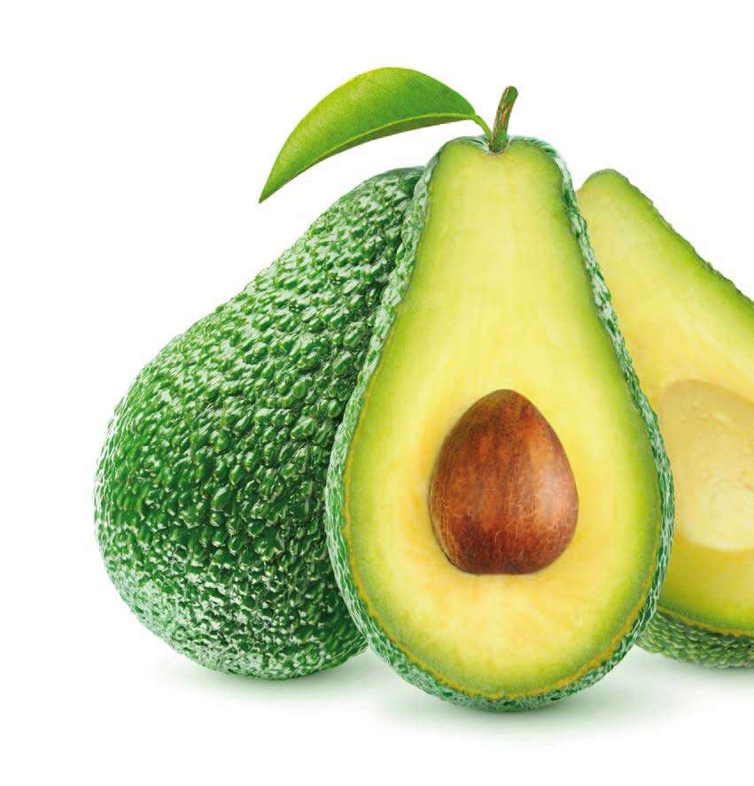 Ganze und aufgeschnittene Avocados